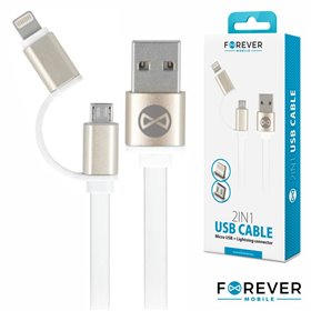 Cabo Usb-A 2.0 Macho / Micro Usb-B E Apple 8P 1M Branco