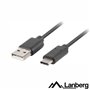Cabo Usb-A 2.0 Macho / Usb-C Macho 0.5M Preto Lanberg