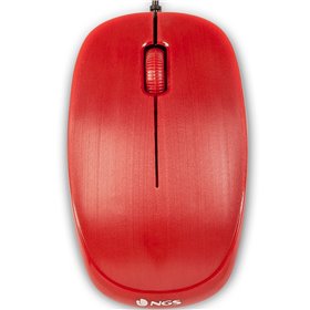 Mouse com fio ngs flamered - óptico - 1000dpi - 2 botões + rolagem - ergonômico - usb - vermelho